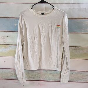 wild fable White Long-Sleeve Tee with Rainbow Heart Patch